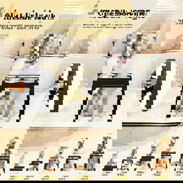 Skylos Raised Dog Feeding Bowl Elevated Pet Food Water Feeder Adjustable Folding