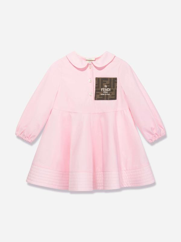 Fendi Kids Fendi Baby Girls FF Logo Shirt Dress in Pink
