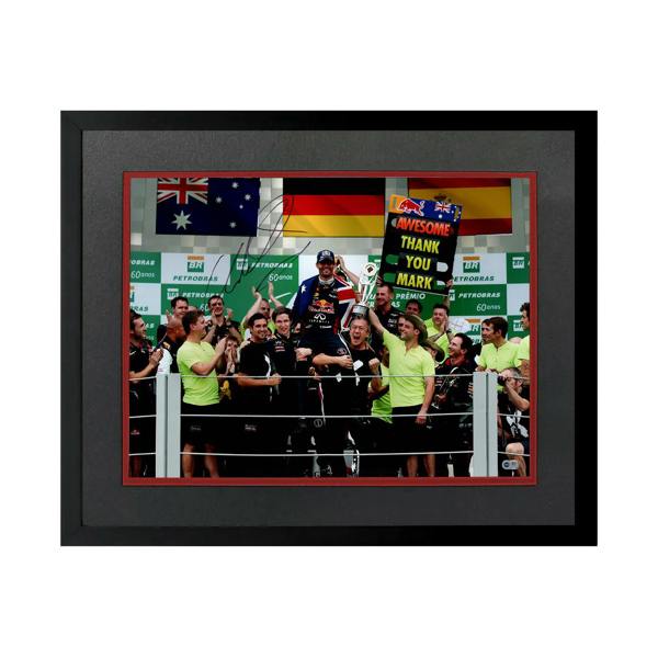 Mark Webber Signed 16x12 Image Deluxe Mount Frame (ACG Cert)
