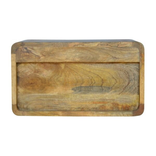 Wyld Haus Perugia Floating Curve Natural Mango Wood Open Slot Bedside Table