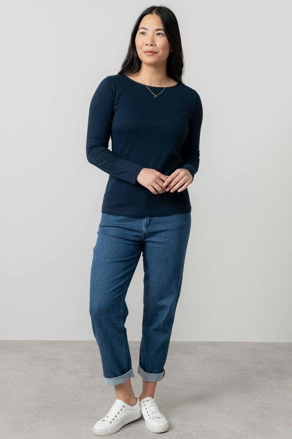 Lily & Me Monica Organic Cotton Jersey Top Navy