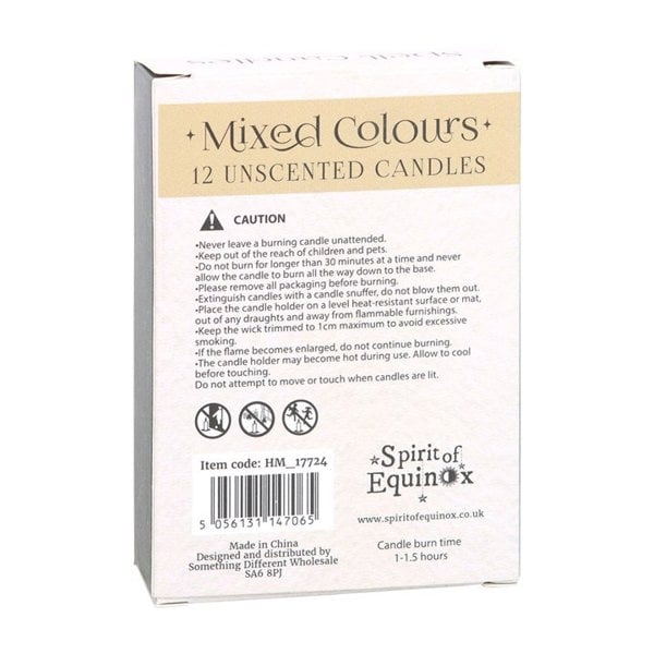Serano Pack of 12 Mixed Colour Spell Candles