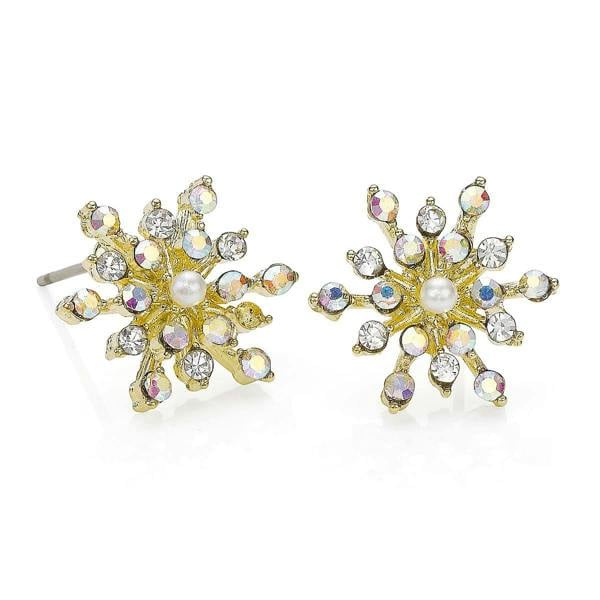 Pia Snowflake Stud Earrings, Gold-Tone Opal Crystal & Pearl Studs