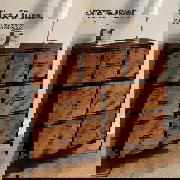 Levede Chest of Drawers 7 Drawer Storage for Bedroom Living Room in Brown Black