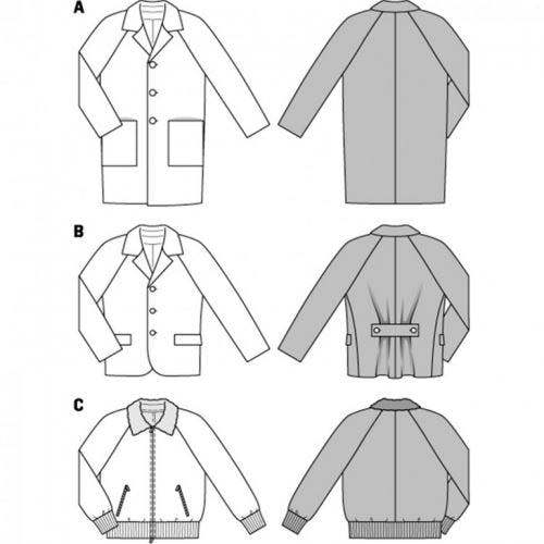 Burda Sewing Pattern 7142 Coats and Jackets For Men, 34 to 44 - Intermediate