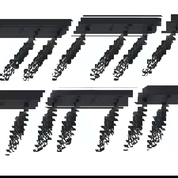 Milagro Vertical Black Spotlight Bar 6xGU10