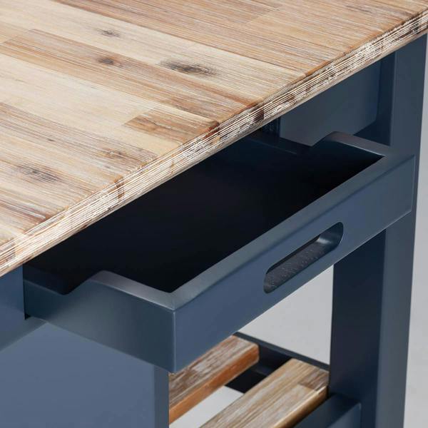 Statement Furniture Florence Breakfast Bar Kitchen Island with Shelves