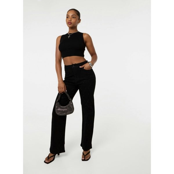 Pink Vanilla Diamante Embellished Jeans