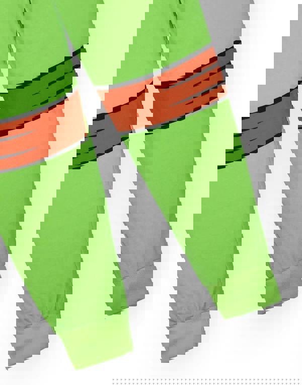 Teenage Mutant Ninja Turtles Boys Green Center & Back Print Long Sleeve Long Leg Pyjama Set