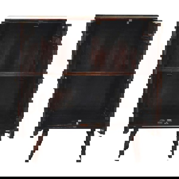 Artisan Furniture Solid Wood Mini Pineapple Carved Light Walnut Cabinet