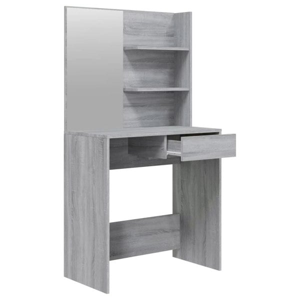 Berkfield Dressing Table with Mirror Grey Sonoma 74.5x40x141 cm