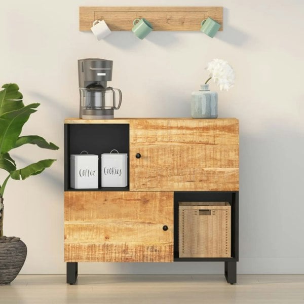 Berkfield Sideboard with 2 Doors 80x33x75 cm Solid Wood Mango