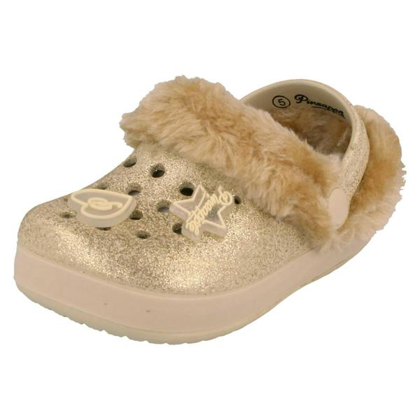 Pineapple Girls Pineapple Clogs With Faux Fur Lining H2694
