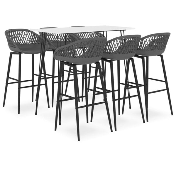 Berkfield 7 Piece Bar Set White and Grey