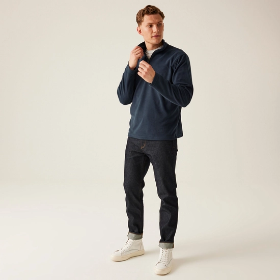 Regatta Mens Micro Zip Neck Fleece Top (170 GSM) - Dark Navy