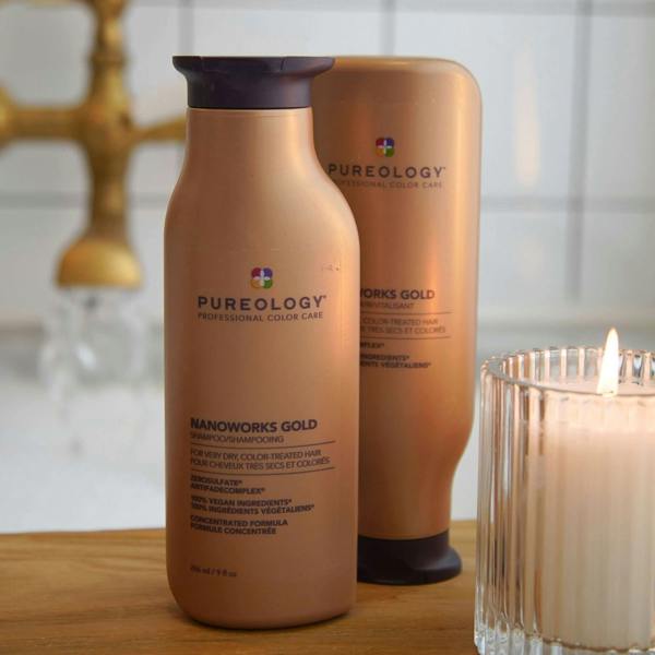 Pureology Nanoworks Gold Conditioner, For Dry Tired Colour-Treated Hair, Restores Shine 266ml - Additional 8