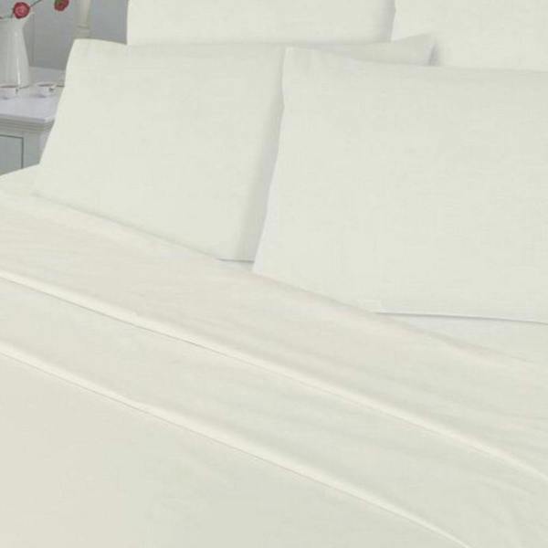 T180 Percale Cream King Duvet Cover Set