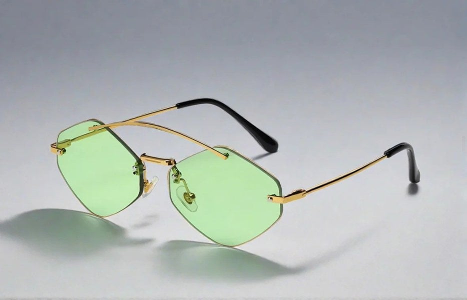 Refresh - Green Rimless Premium Sunglasses