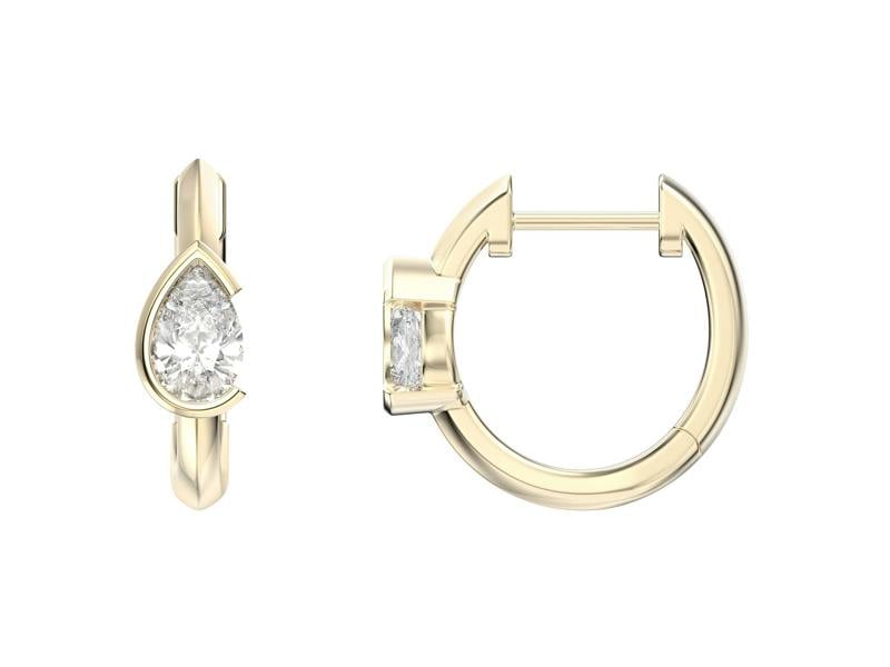 Sarah Layton Pear Cut Stone Hoop Earrings, 0.54ct Laboratory Grown Diamonds - 9ct Yellow Gold - A20.00068.9YLCA