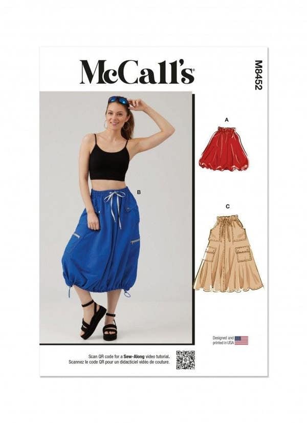 McCalls 8452 Paper Sewing Pattern – Women's Skirt, Intermediate