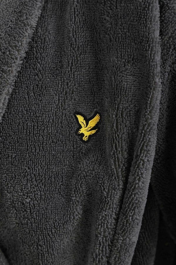 Lyle & Scott Lucas Towelling Bathrobe, Granite Grey