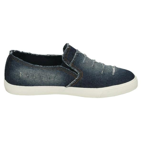 Spot On Ladies Spot On Distressed Denim Slip On Pumps