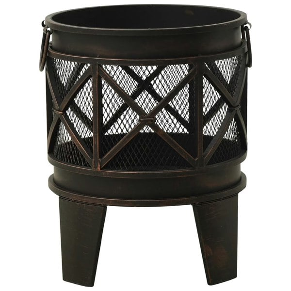 Berkfield Rustic Fire Pit with Poker �__42x54 cm Steel