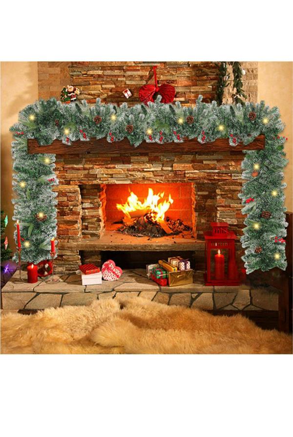 Pre-Lit Festive Christmas Garland