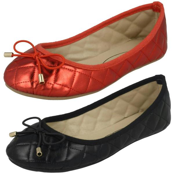 Spot On Girls Spot On Flat Quilted Ballerinas