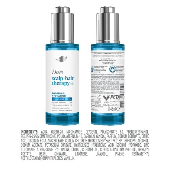 Dove Scalp+ Hair Therapy 3in1 Serum - Soothing Hydration, Biotin & Zinc 12x45ml