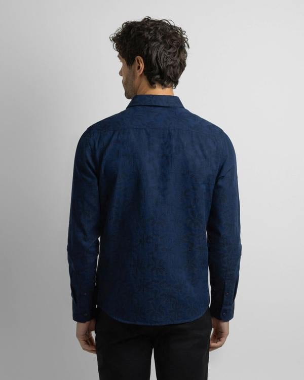Steel & Jelly Tattenhall - Leaf Texture Long Sleeve Shirt