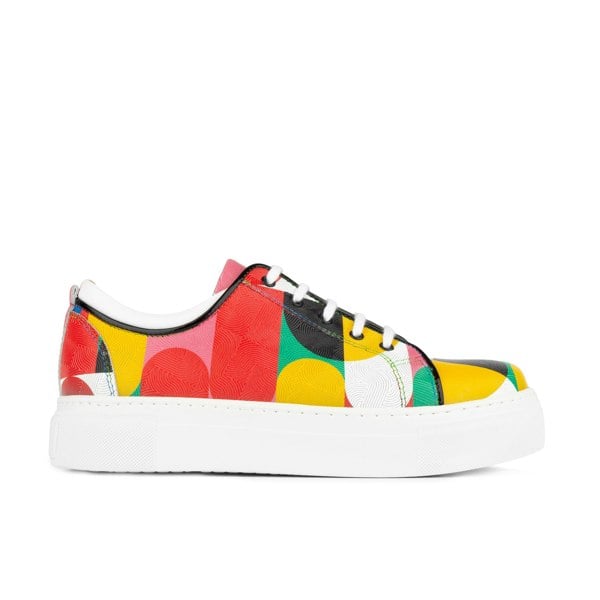 Embassy London Camila - Groovy - Women's white sole trainer in colourful Italian leather