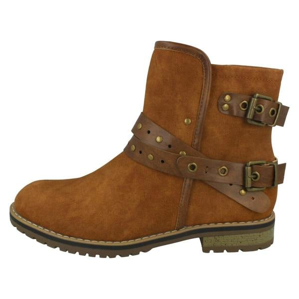 Spot On Ladies Spot On Low Heel Ankle Boots F50708