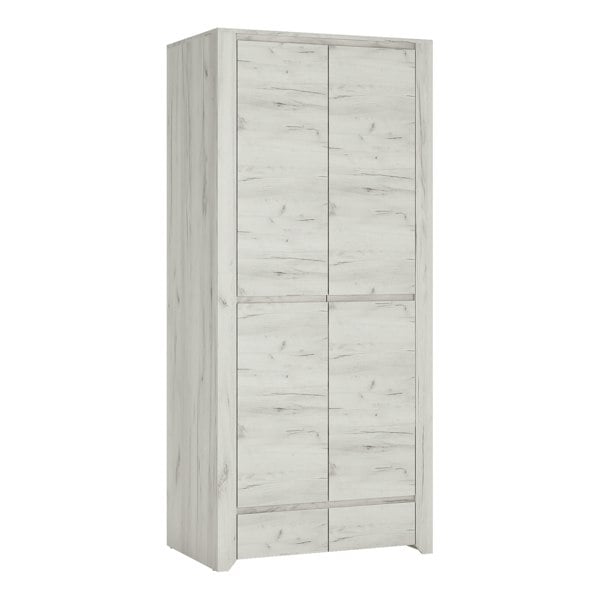 Furniture To Go Angel 2 Door 2 Drawer Fitted Wardrobe in White Craft Oak