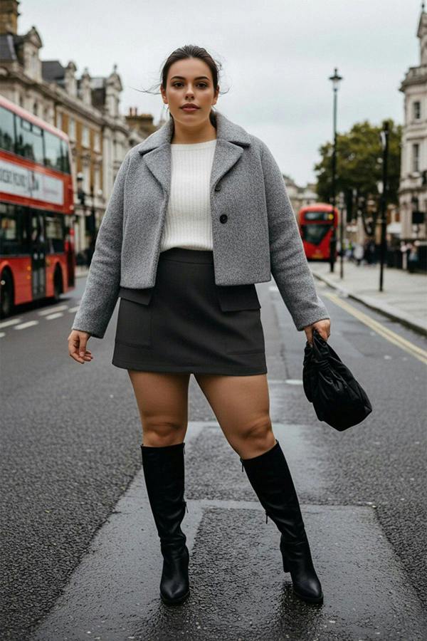 WOVCOR Mini Pocketed Woven Plus Size Skirt