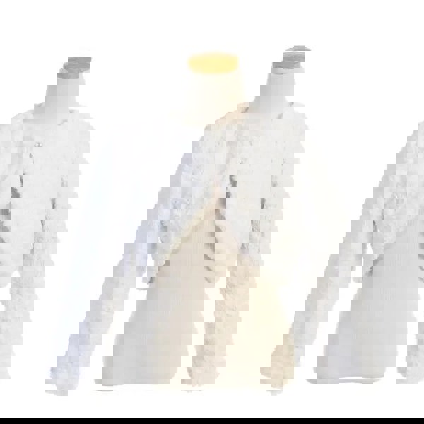 White cuddle bolero on mannequin