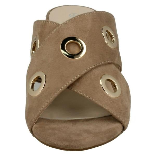 Anne Michelle Ladies Anne Michelle Mid Heel Cross Over Vamp Mules
