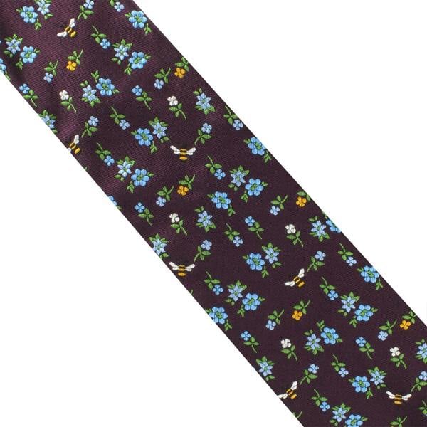Paul Smith floral and bee embroidered silk tie