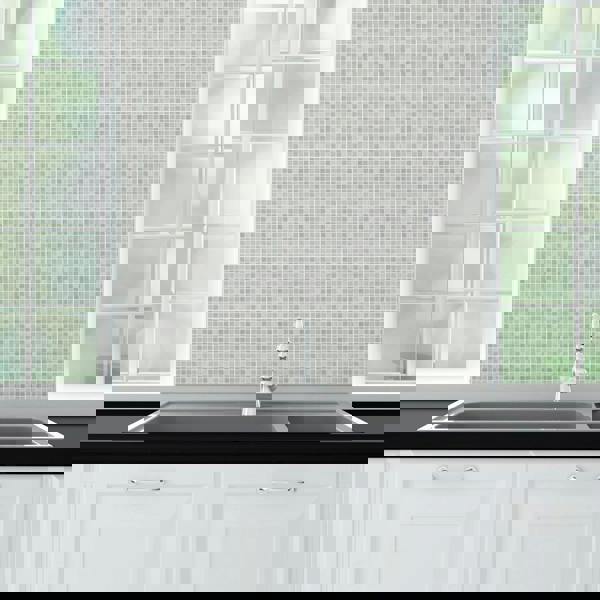 WT1591 - Natural Grey Limestone Mosaic Wall Tile Sticker Set - 15 x 15 cm (6 x 6 in) - 24 pcs