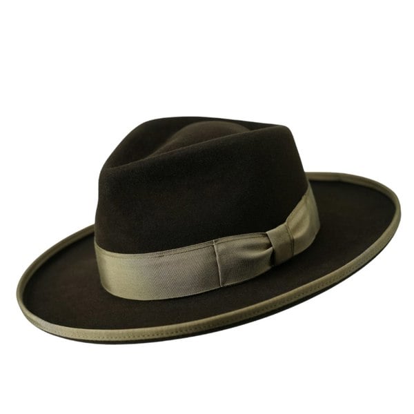 Gamble & Gunn Boston Wide Brim Diamond Top Fedora Hat