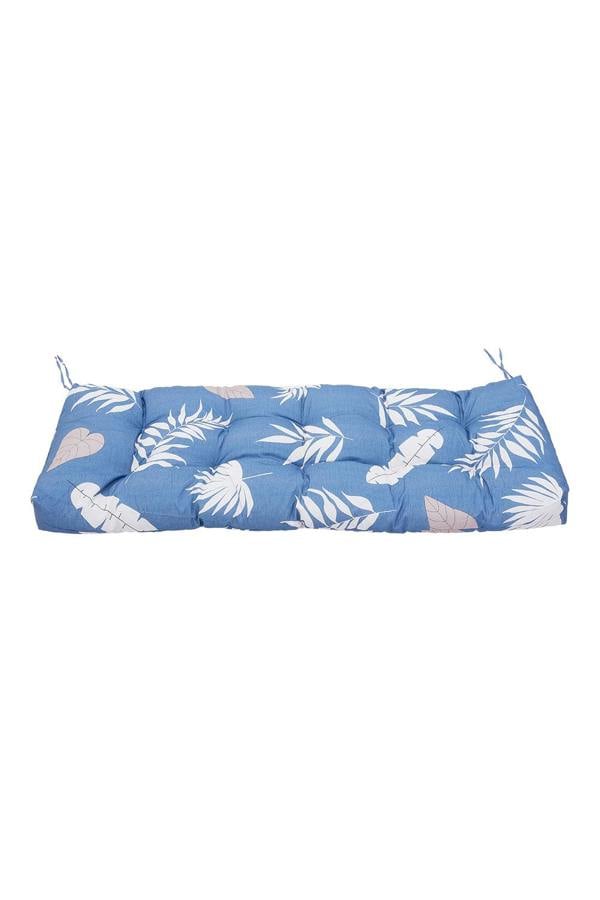 130cm W x 50cm D Waterproof Patio Bench Leaves Print Seat Cushion