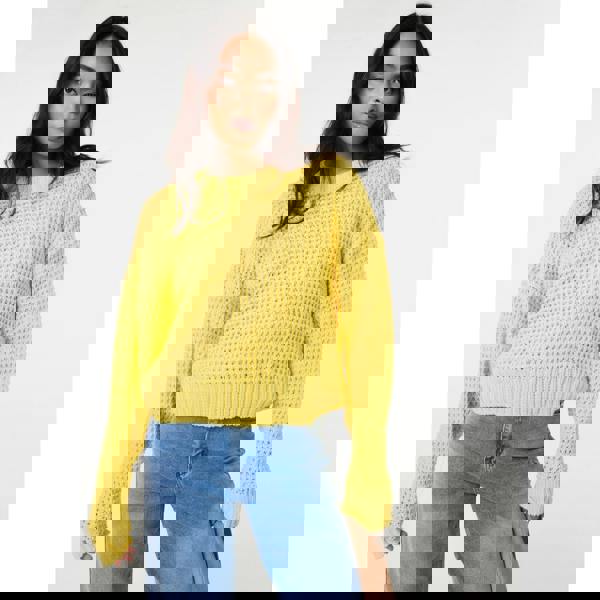 Pink Vanilla Waffle Knit Crop Jumper