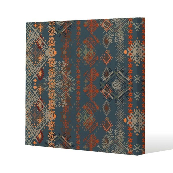 Benjamin Tate Design Ethnic boho distressed pattern (Canvas Print)