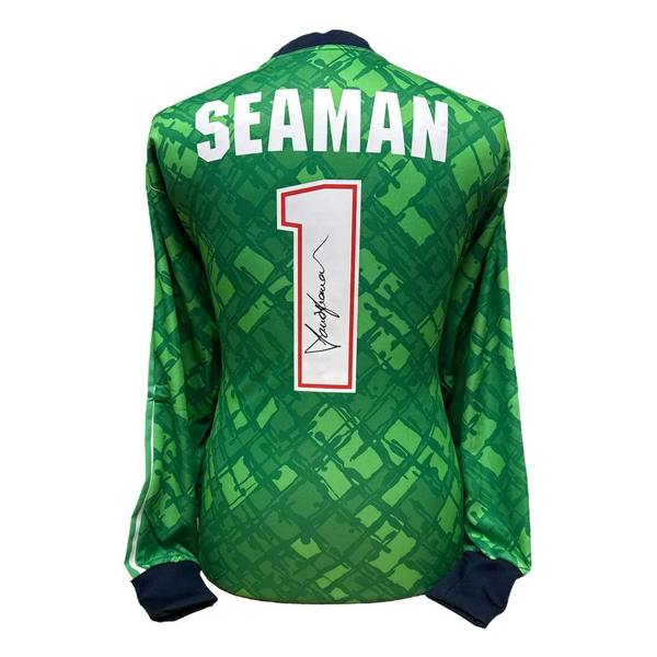Unbranded David Seaman signed Arsenal Goalkeeper shirt. — Framed