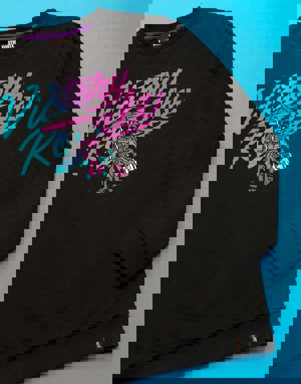 Fortnite Boys Black Victory Royale Text Graphic Sweatshirt