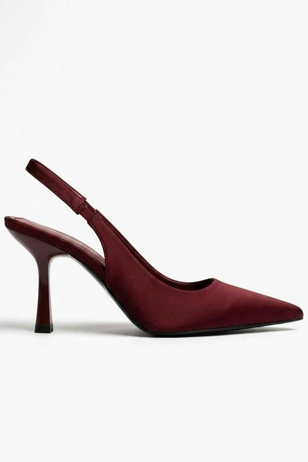 ikrush Sloane Satin Pointed Toe Slingback Heels