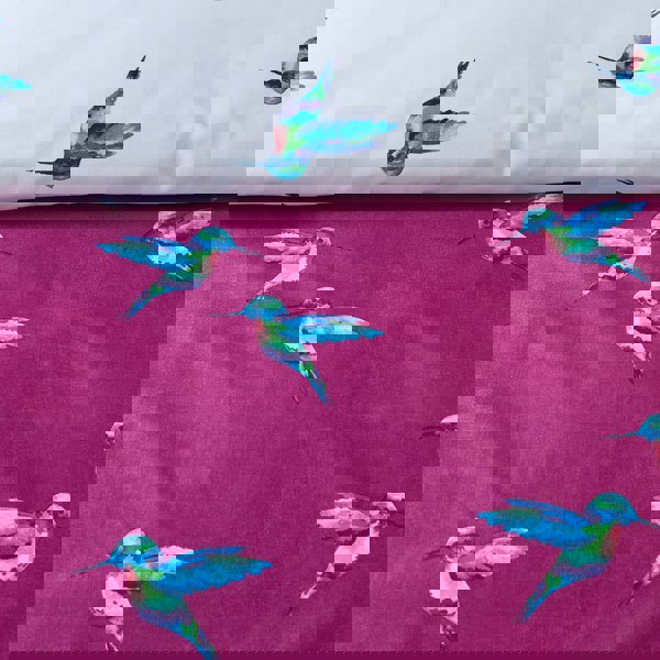 Their Nibs Hummingbird Cotton Reversible Duvet Cover Set Plum