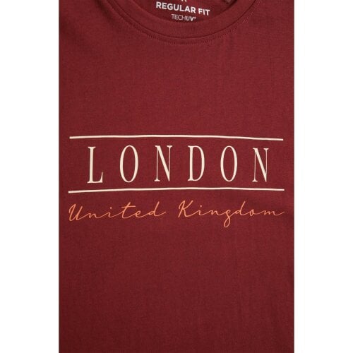 Mountain Warehouse Mens London Short Sleeved T-Shirt - Burgundy - Burgundy - 100% Cotton