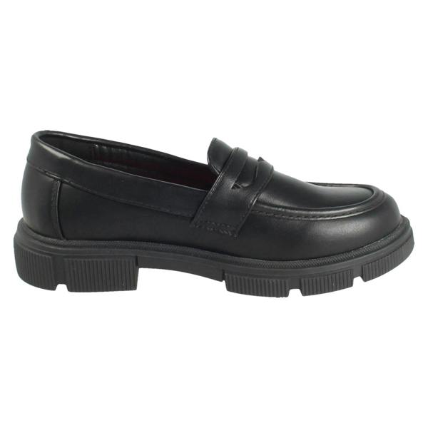 Pineapple Girls Pineapple Black Slip On Loafer School Shoes H2713