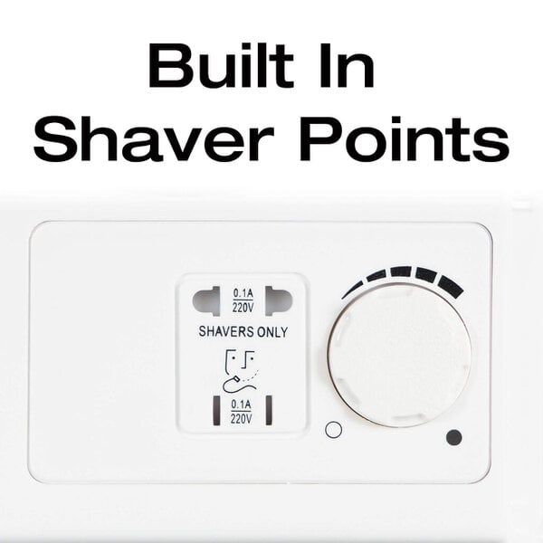 ProWashroom MYLEK Body & Hair Dryer Wall-Mounted Hair Dryer with Shaver Sockets 5 Heat Settings